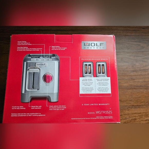 Wolf Gourmet Two Slice Toaster - Picture 2 of 2